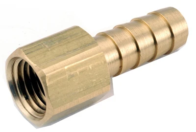 Brass Barb Insert, Lead Free, 1/4 Hose ID x 1/4 In. FPT