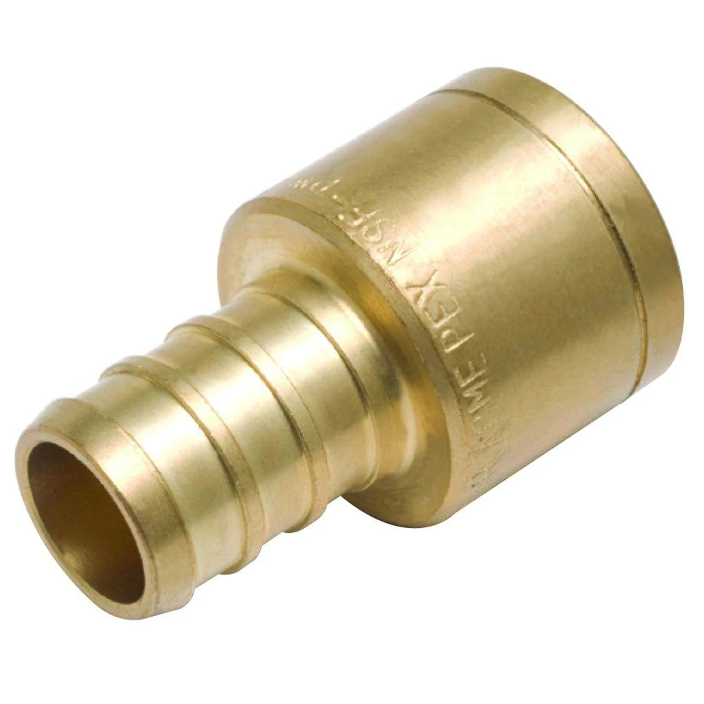 PEX Pipe Sweat Adapter, 1/2 In. Brass Barb Insert x 1/2 In. FP, 10-Pk.