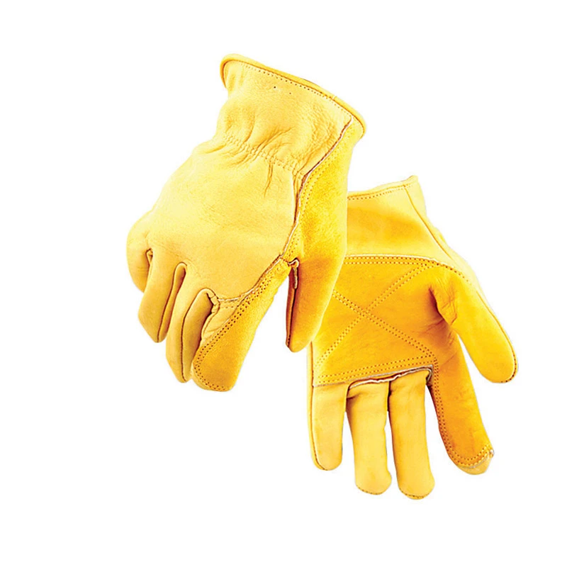 Fencing Work Gloves, Gold Cowhide, Men's L