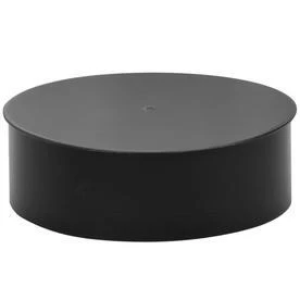 Black Stove Pipe Clean Out Tee Cap, 24 Gauge, 5 In.
