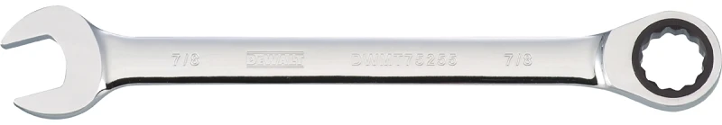 SAE Ratcheting Combination Wrench, Long-Panel, 7/8 In.