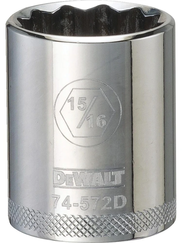 SAE Socket, Shallow, 12-Point, 15/16 In., 1/2 In. Drive