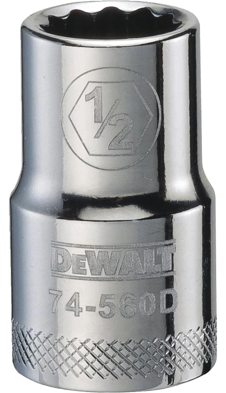 SAE Socket, Shallow, 12-Point, 1/2 In., 1/2 In. Drive