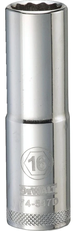 Metric Deep Socket, 12-Point, 1/2 In. Drive, 16mm