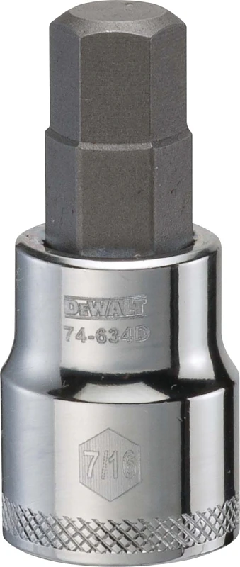 Hex Bit Socket, 7/16 In., 1/2 In. Drive