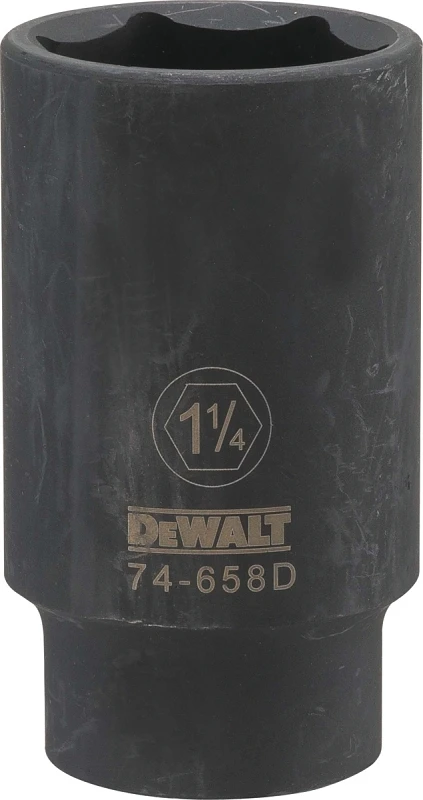 SAE Deep Impact Socket, 6-Point, Black Oxide, 1/2 In. Drive, 1-1/4 In.