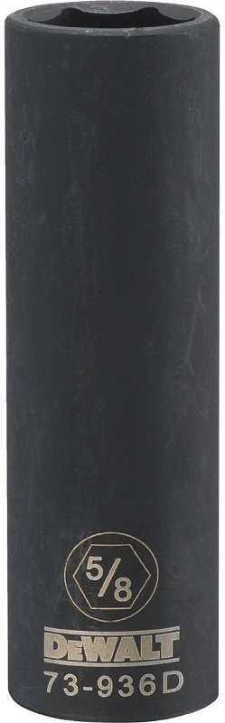 SAE Deep Impact Socket, 6-Point, Black Oxide, 1/2 In. Drive, 5/8 In.