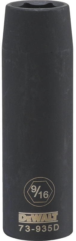 SAE Deep Impact Socket, 6-Point, Black Oxide, 1/2 In. Drive, 9/16 In.