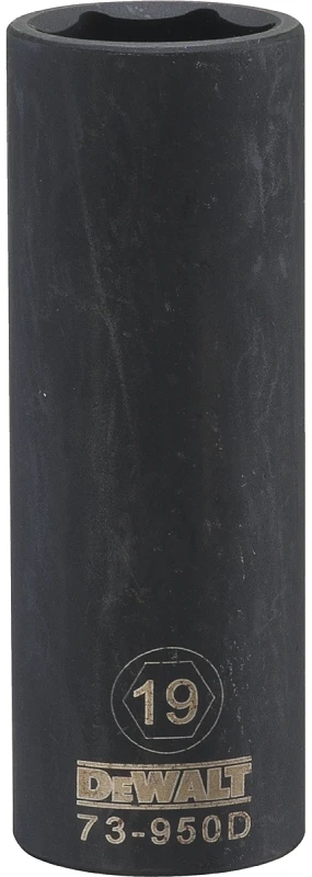 Metric Deep Impact Socket, 6-Point, Black Oxide, 1/2 In. Drive, 19mm