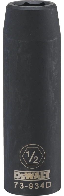 SAE Deep Impact Socket, 6-Point, Black Oxide, 1/2 In. Drive, 1/2 In.