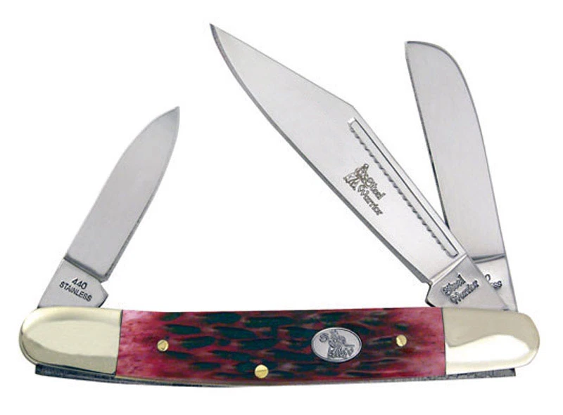 Wrangler Pocket Knife, 3-Blade, Cancun Blue/Bone Handle