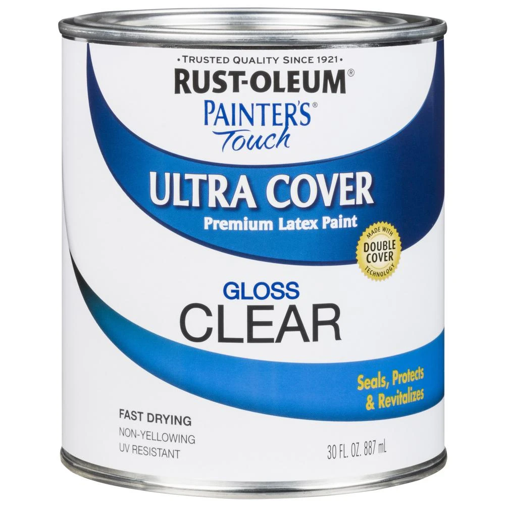 Painter's Touch Ultra Cover Latex Paint, Clear Gloss, Qt.