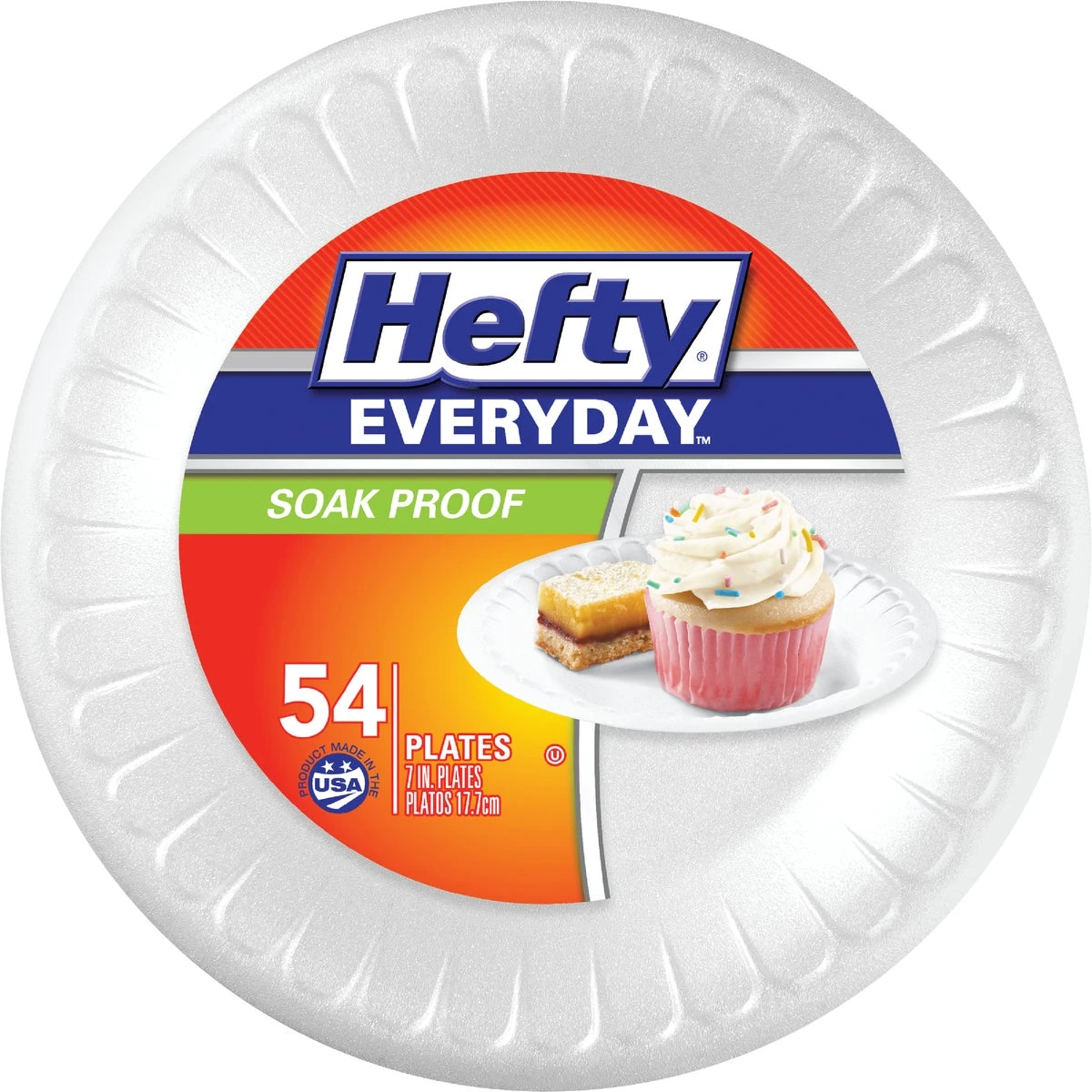 Foam Plates, Soak-Proof, 7-In., 54-Ct.