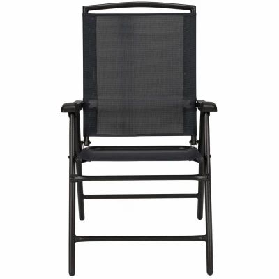 Sunny Isles Steel Folding Chair, Sling Fabric, Navy