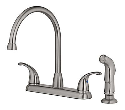 High-arc Kitchen Faucet With Spray In Brushed Nickel - Model 116861ca