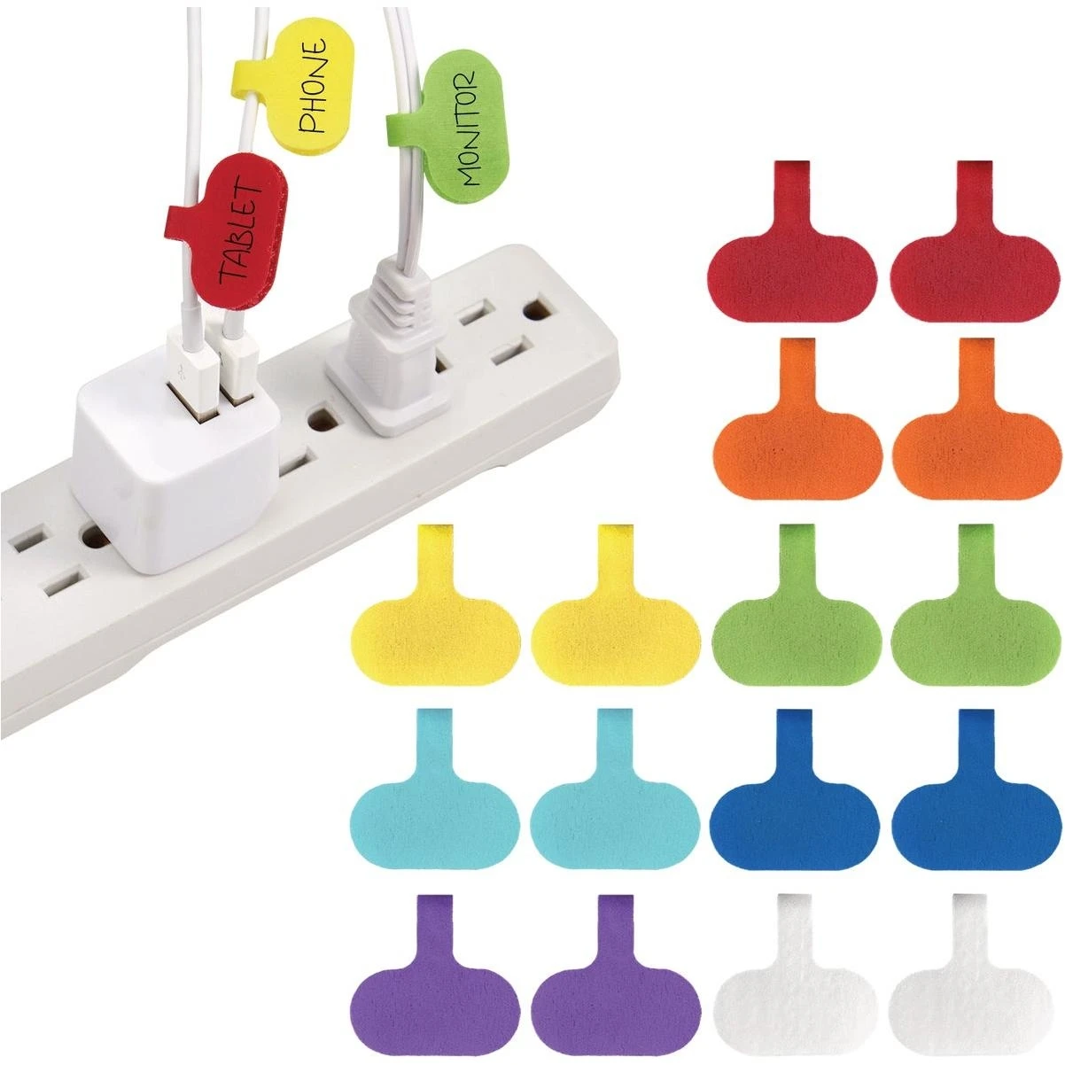 Nylon Small Cable Label – 1.2" x 0.63" Hook‑and‑Loop Tag for Tidy Wiring