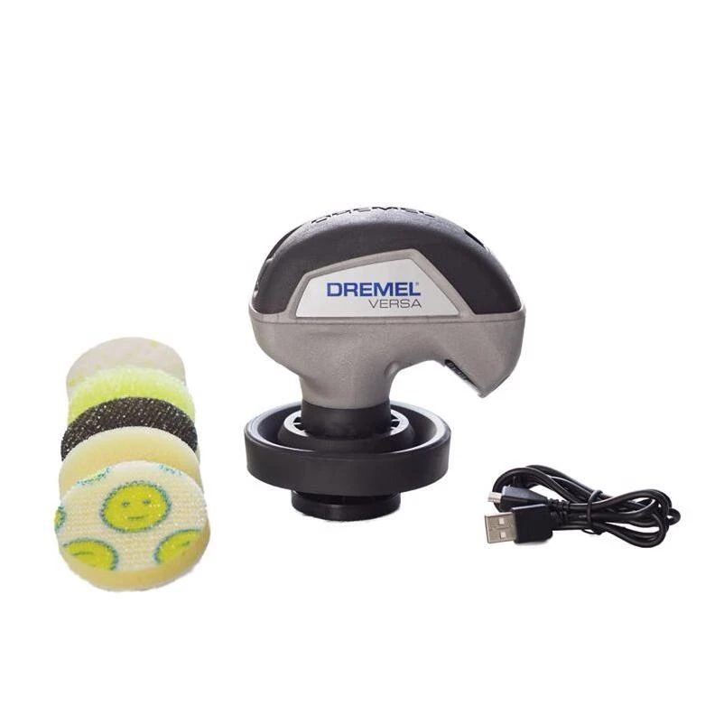 Dremel Versa PC10-07 Cordless Power Scrubber Kit – 4V, 2 Ah Battery, 2200 RPM, Includes Scrub Daddy Pads