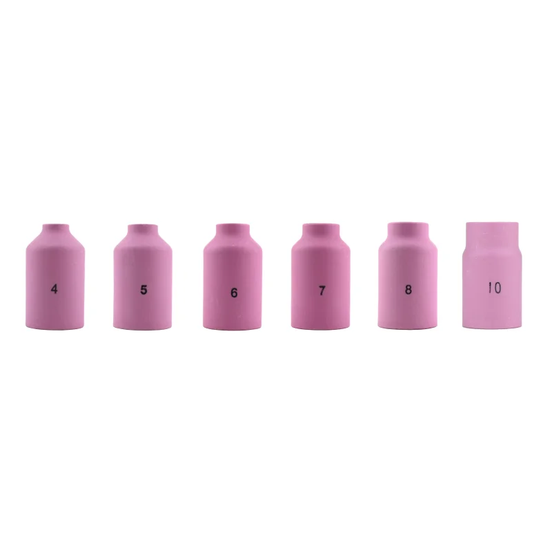 Alumina Nozzle Cups for TIG Welding Torches Series 17/18/26 with Gas Lens Set-Up – Assorted Sizes – Regular and Long