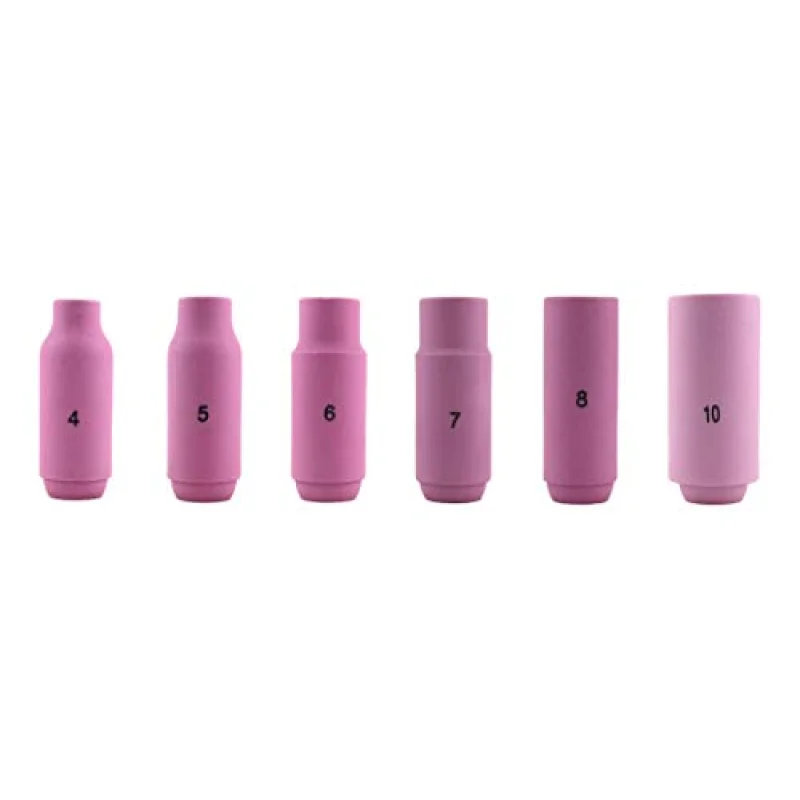Alumina Nozzle Cups for TIG Welding Torches Series 17/18/26 with StandardSet-Up – Assorted Sizes – Regular and Long