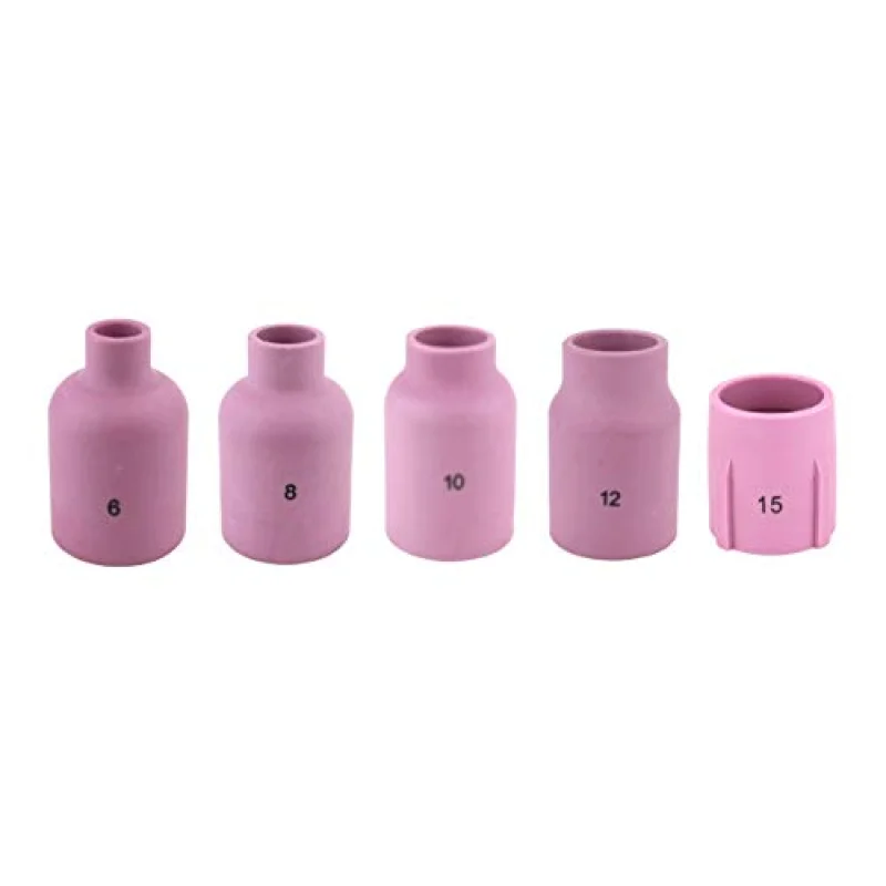 Alumina Nozzle Cups for TIG Welding Torches Series 9/20/25/17/18/26 with Large Diameter Gas Lens Set-Up – Assorted Sizes – Regular, Long and X-Long