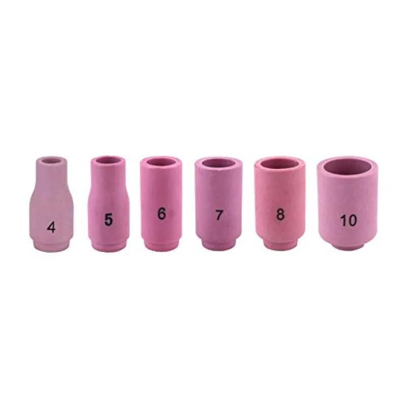 Alumina Nozzle Cups for TIG Welding Torches Series 9/20/25 with StandardSet-Up and 17/18/26 with Stubby Set-Up – Assorted Sizes – Regular, Long and X-Long