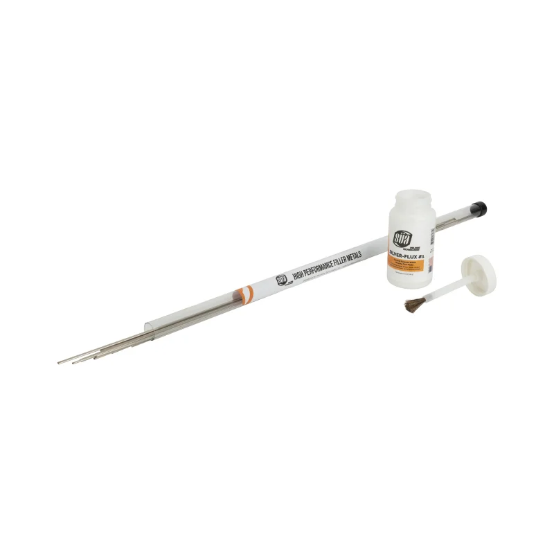 BCuP-2 PhosCopper Brazing Rod – 0% Silver – Flat – 1/8″ x 0.05″ x 20″ + 6.5 Oz Flux