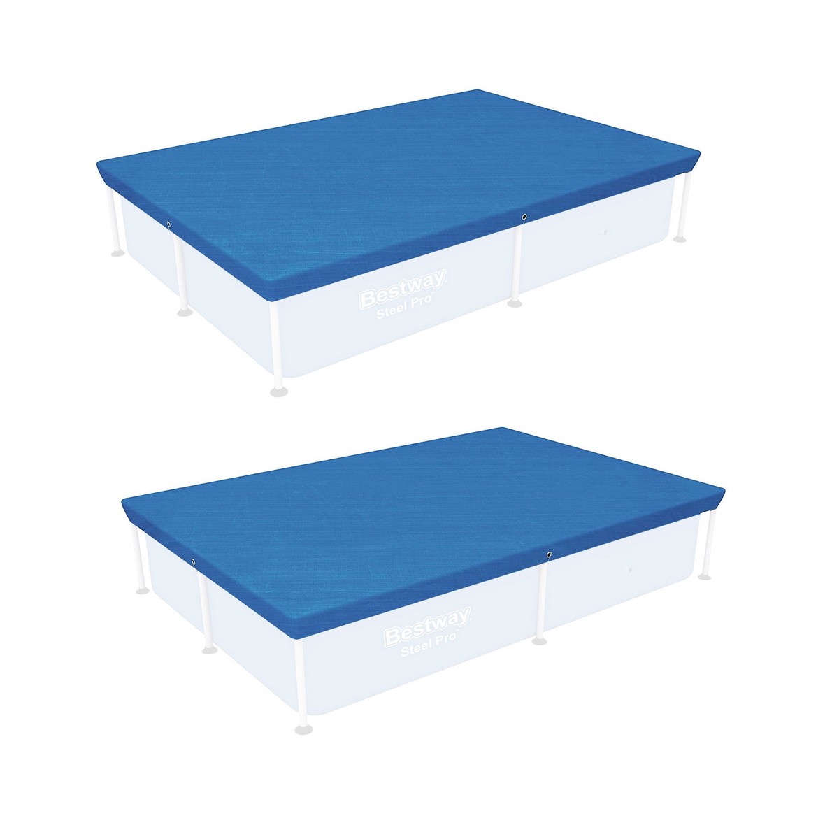 Bestway 7'4" x 60" Floating Rectangle Above Ground Swimming Pool Cover (2 Pack)