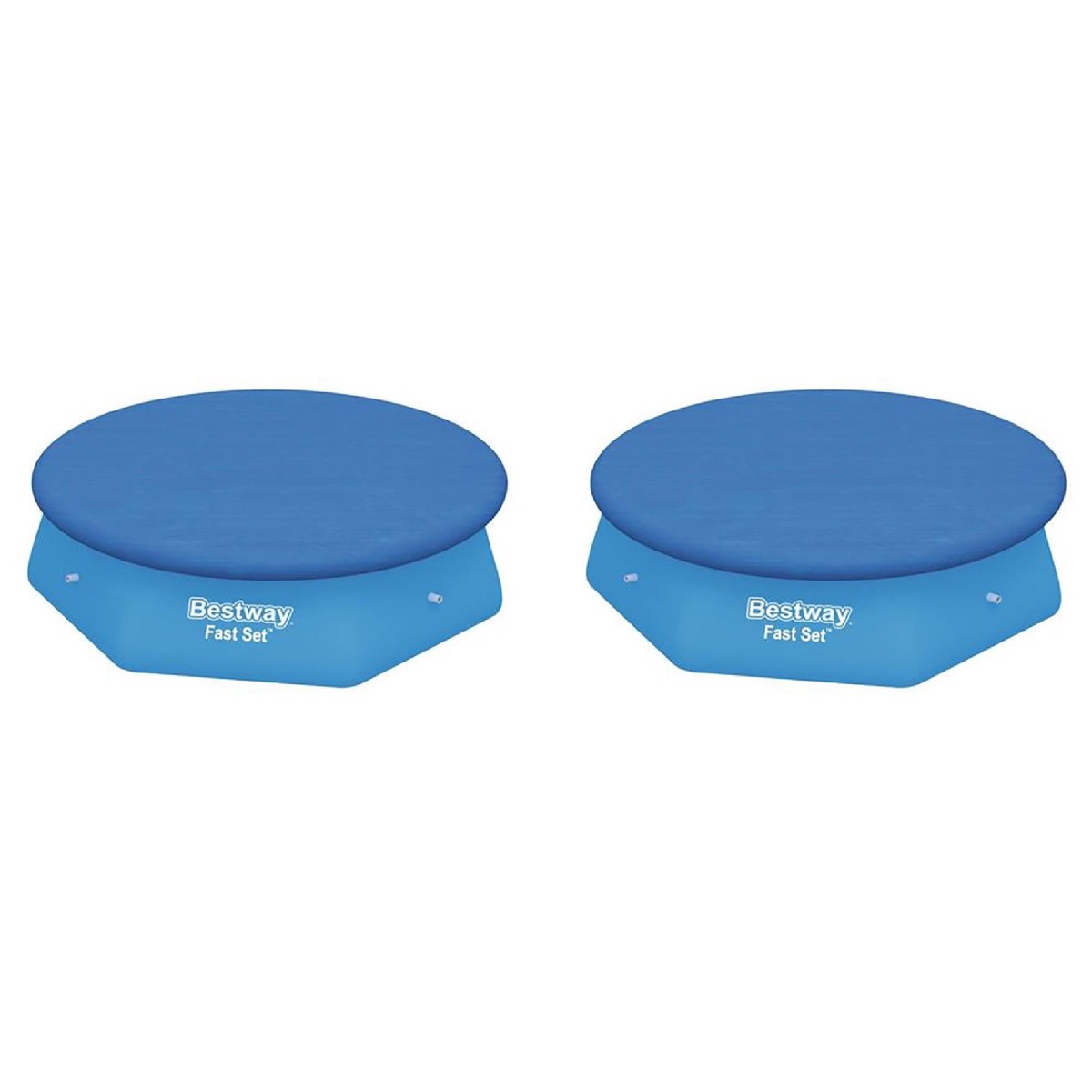 Bestway Flowclear Fast Set 8' Swimming Pool Cover for Above Ground Pools, 2 Pack