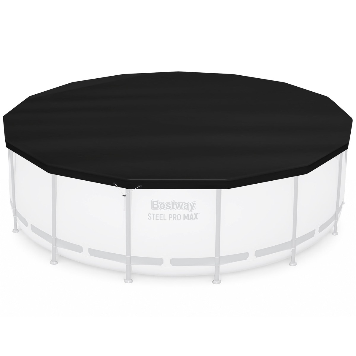 Bestway Round Pool Cover for 15 Foot Above Ground Pools, Black (Cover Only)