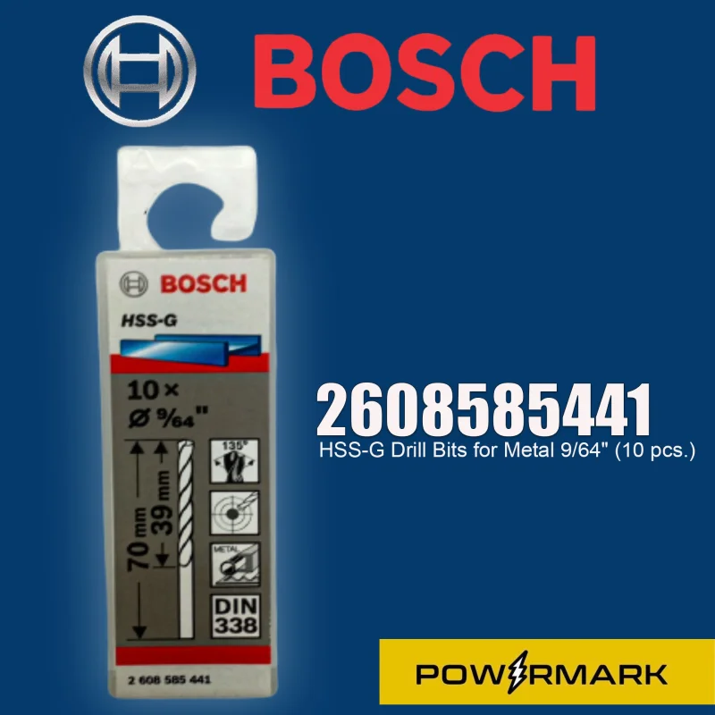 BOSCH 2608585441 HSS-G Drill Bits for Metal 9/64″ (10 pcs.)
