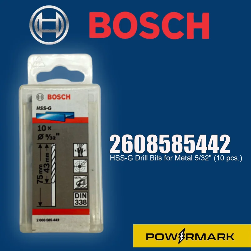 BOSCH 2608585442 HSS-G Drill Bits for Metal 5/32″ (10 pcs.)