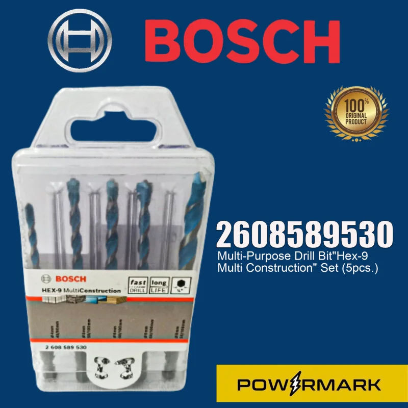 BOSCH 2608589530 Multi-Purpose Drill Bit”Hex-9 Multi Construction” Set (5pcs.)