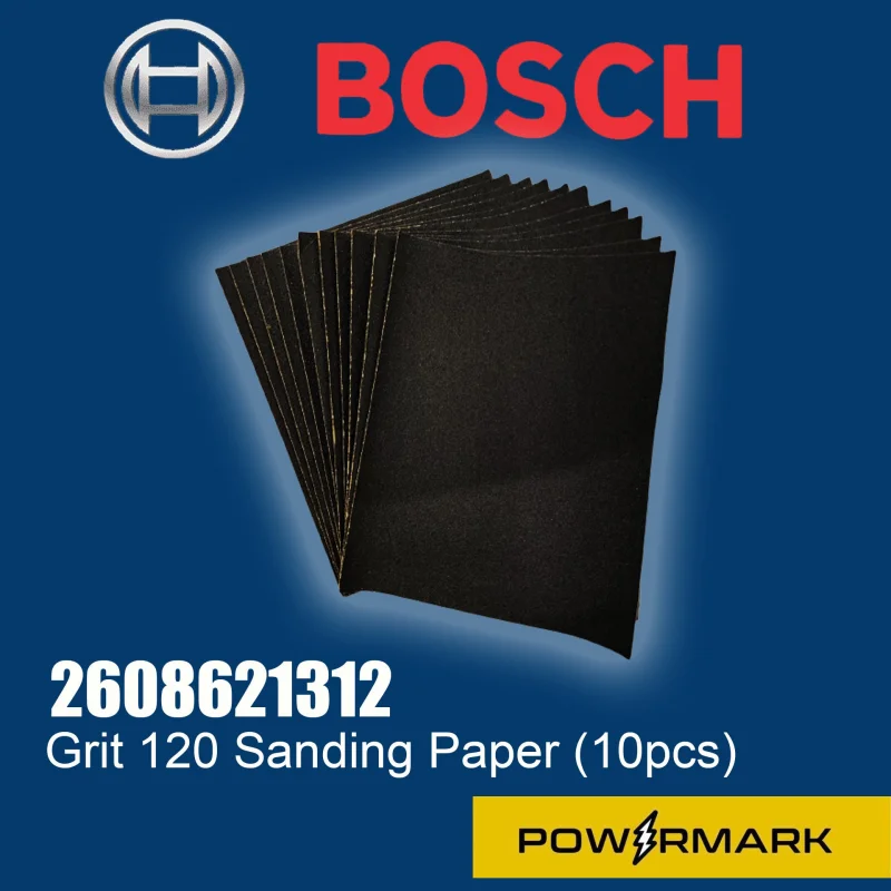 BOSCH 2608621312Grit 120 Sanding Paper (10pcs)