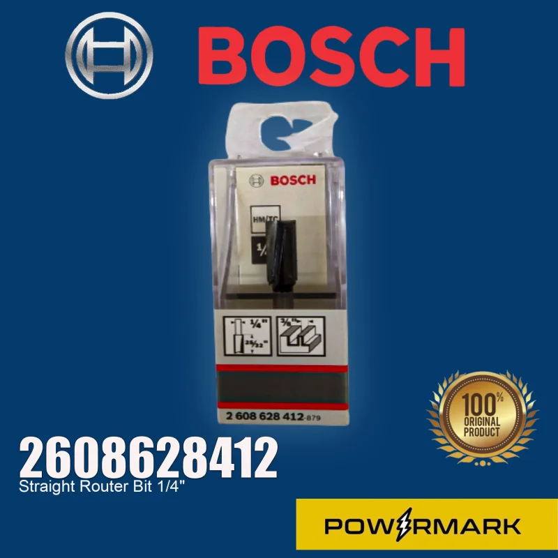 BOSCH 2608628412 Straight Router Bit 1/4″