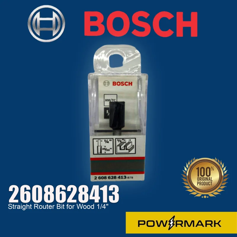 BOSCH 2608628413 Straight Router Bit for Wood 1/4″