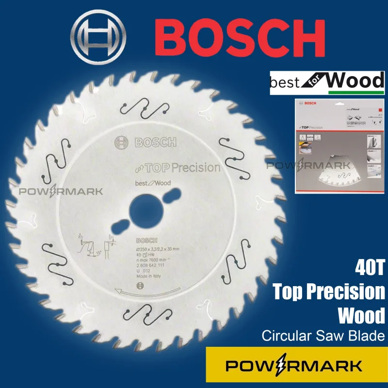 BOSCH 2608642111 Top Precision Best for Wood Circular Saw Blade 10″ X 40T