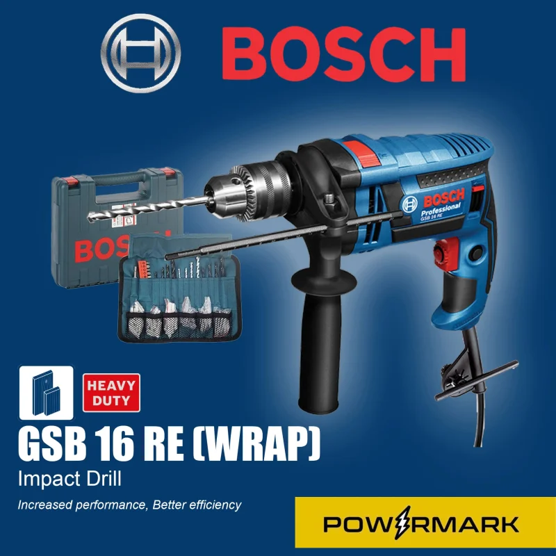 BOSCH GSB 16 RE Impact Drill Wrap Set with Accessories