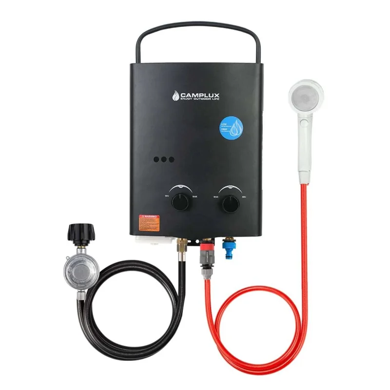 Camplux 5L 1.32 GPM Outdoor Portable Tankless Water Heater, Black