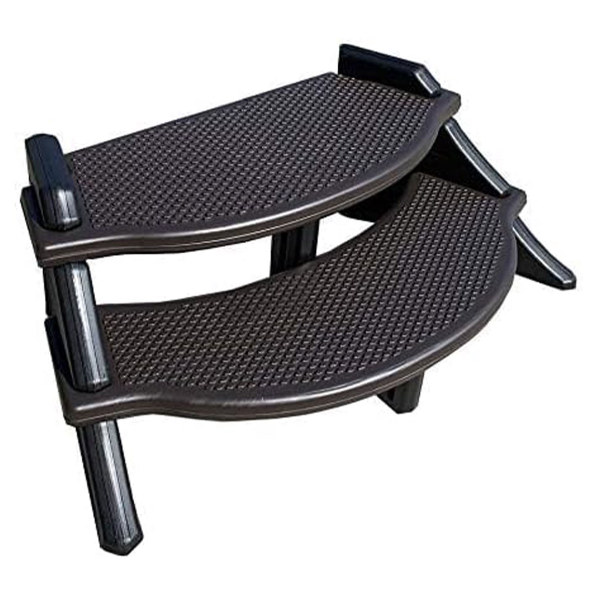 Confer Plastics The Edge Spa Step Hot Tub Stairs with Oversized Treads, Coffee