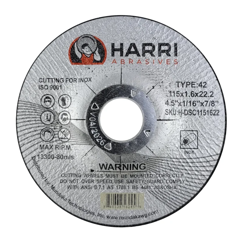 Cutting Disc, Stainless Steel Freehand Cut-off wheel – Depressed Center – 4-1/2″ x 1/16″ x 7/8″ -T42