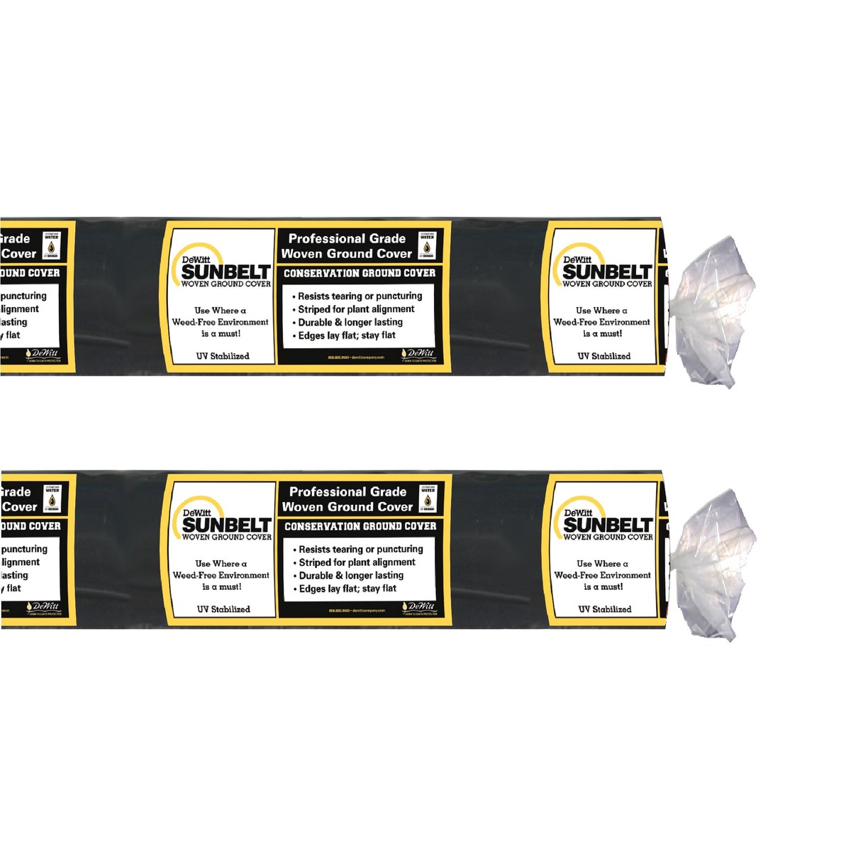 DeWitt Sunbelt 6x300ft Weed Barrier w/ DeWitt Sunbelt 4x300ft Weed Barrier