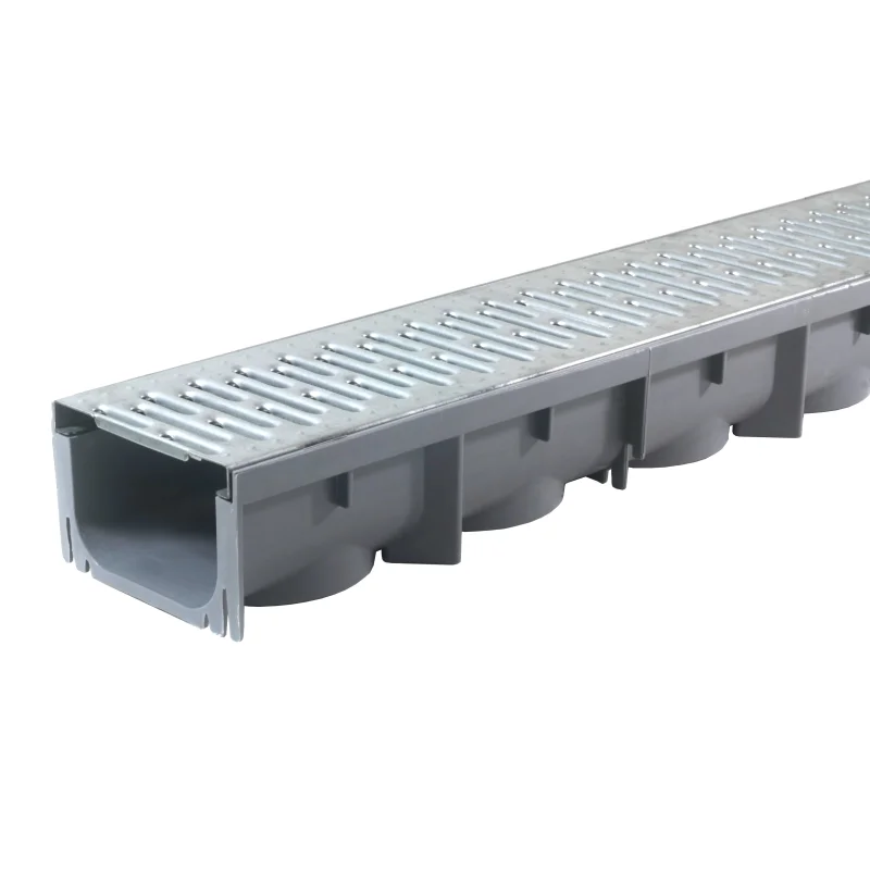 Drainage Trench – Channel Drain With Galvanized Steel Grate – Plastic – 39″ Long