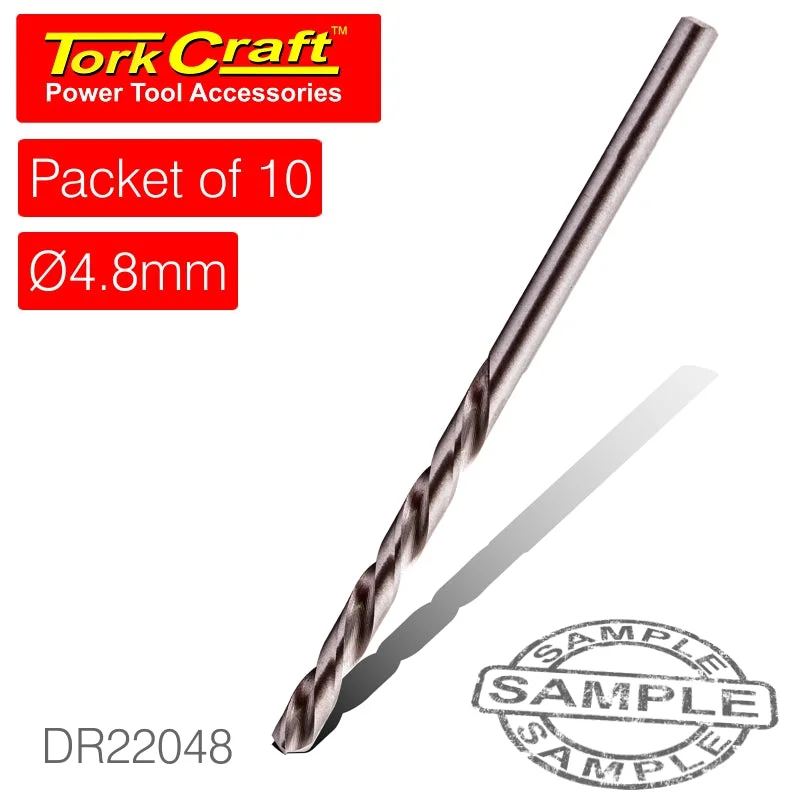 DRILL BIT HSS INDUSTRIAL 4.8MM 135DEG PACKET OF 10