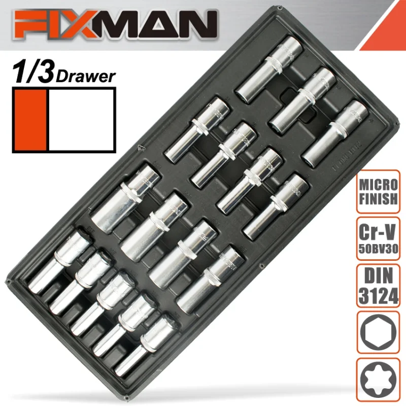 FIXMAN 16-PC 1/2′ DR.DEEP SOCKETS