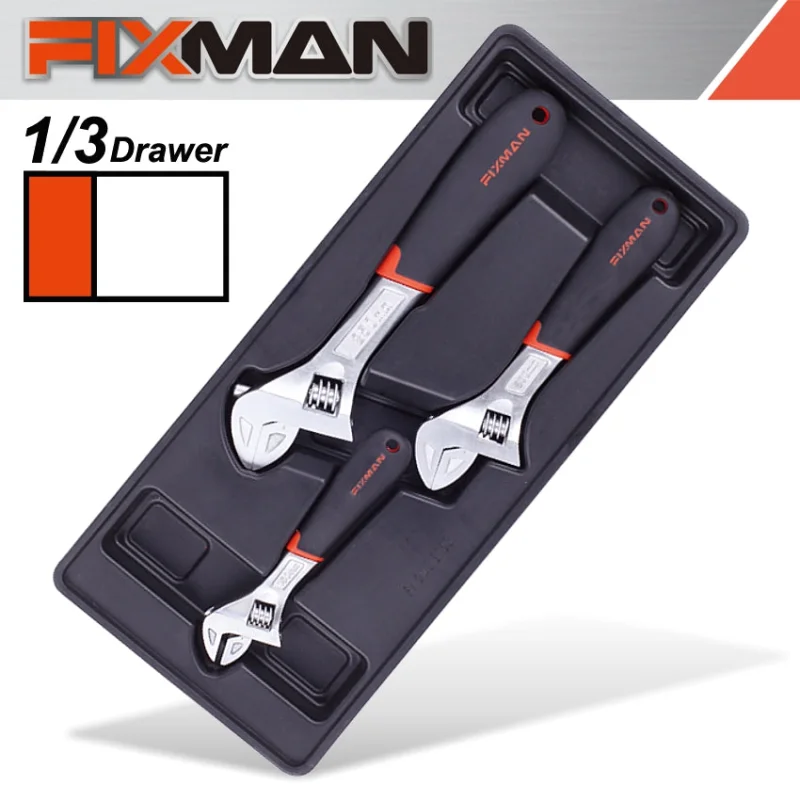 FIXMAN TRAY 3 PIECE ADJUSTABLE WRENCH 6’8’10’