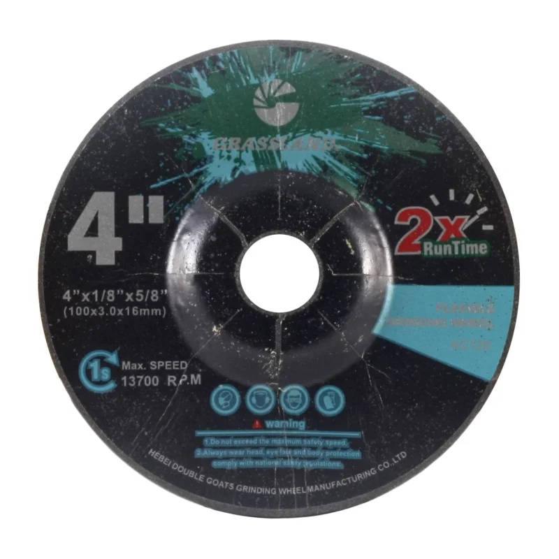 Flexible Grinding Wheel for Steel/Stainless Steel – Depressed Center – 4″ x 1/8″ x 5/8″ -T42 – GRIT 120