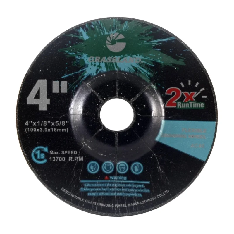 Flexible Grinding Wheel for Steel/Stainless Steel – Depressed Center – 4″ x 1/8″ x 5/8″ -T42 – GRIT 46