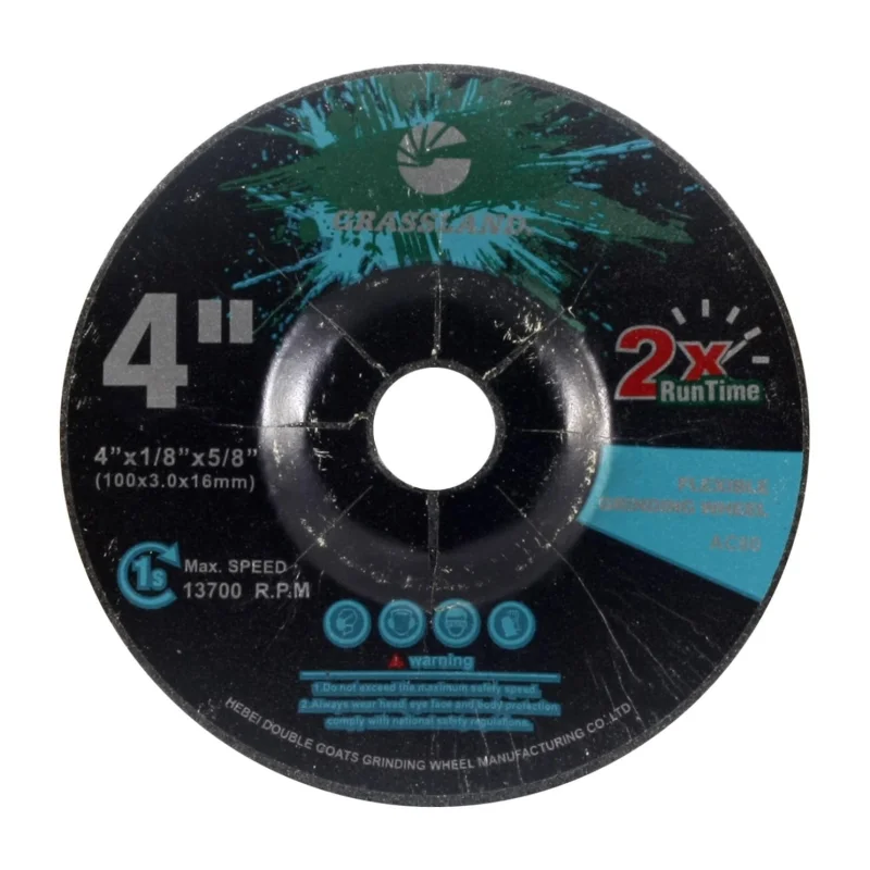 Flexible Grinding Wheel for Steel/Stainless Steel – Depressed Center – 4″ x 1/8″ x 5/8″ -T42 – GRIT 60