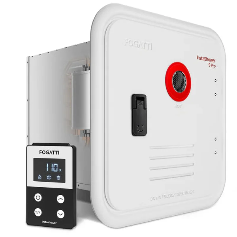 Fogatti Water Heater – Instashower 9 Pro – 66,000 BTU RV Tankless Water Heater with Wired Controller (Access Doors & Covers Sold Separately)