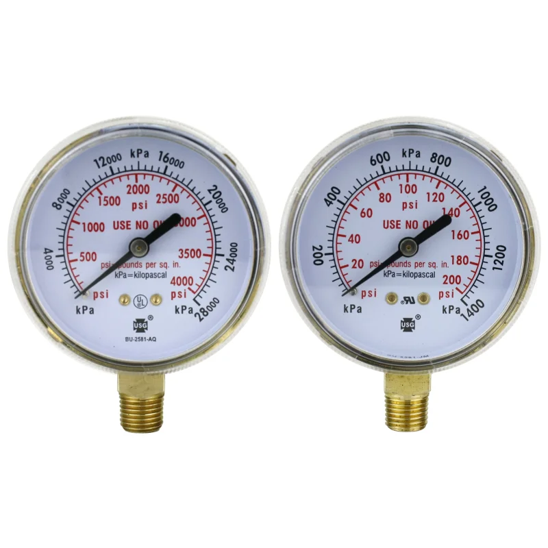 Gauges for Heavy-Duty Oxygen Regulators – 2.5 inches – Thread: 1/4″ NPT